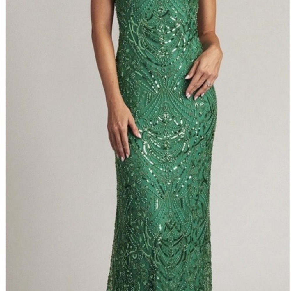 Tadashi Shoji Teal Maxi Dress